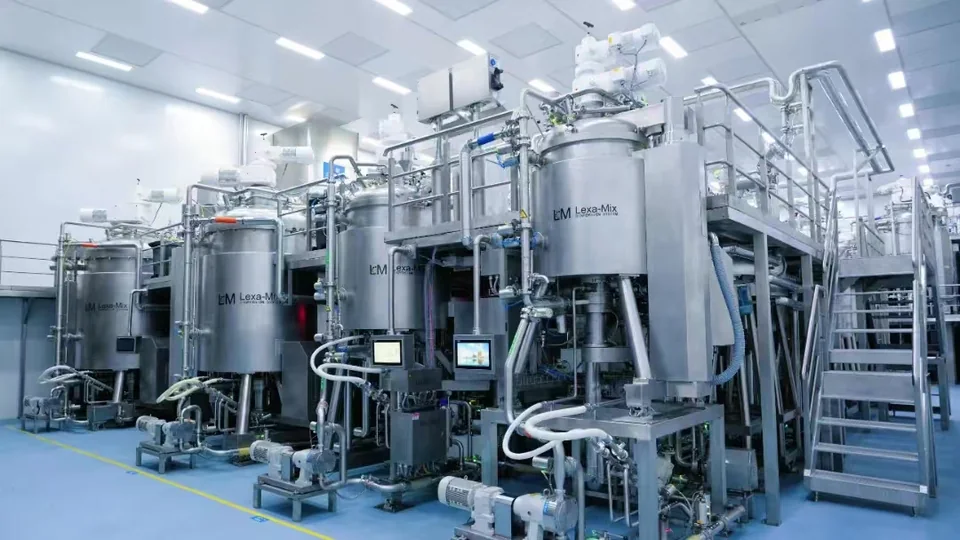 LEXA-MIX process vessels on the production floor at PROYA